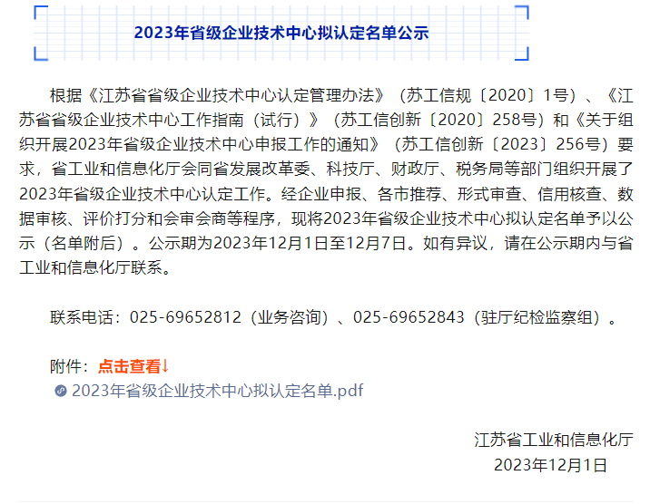 南通BETWAY·必威(西汉姆联)获得2023​年省级企业技术中心认定